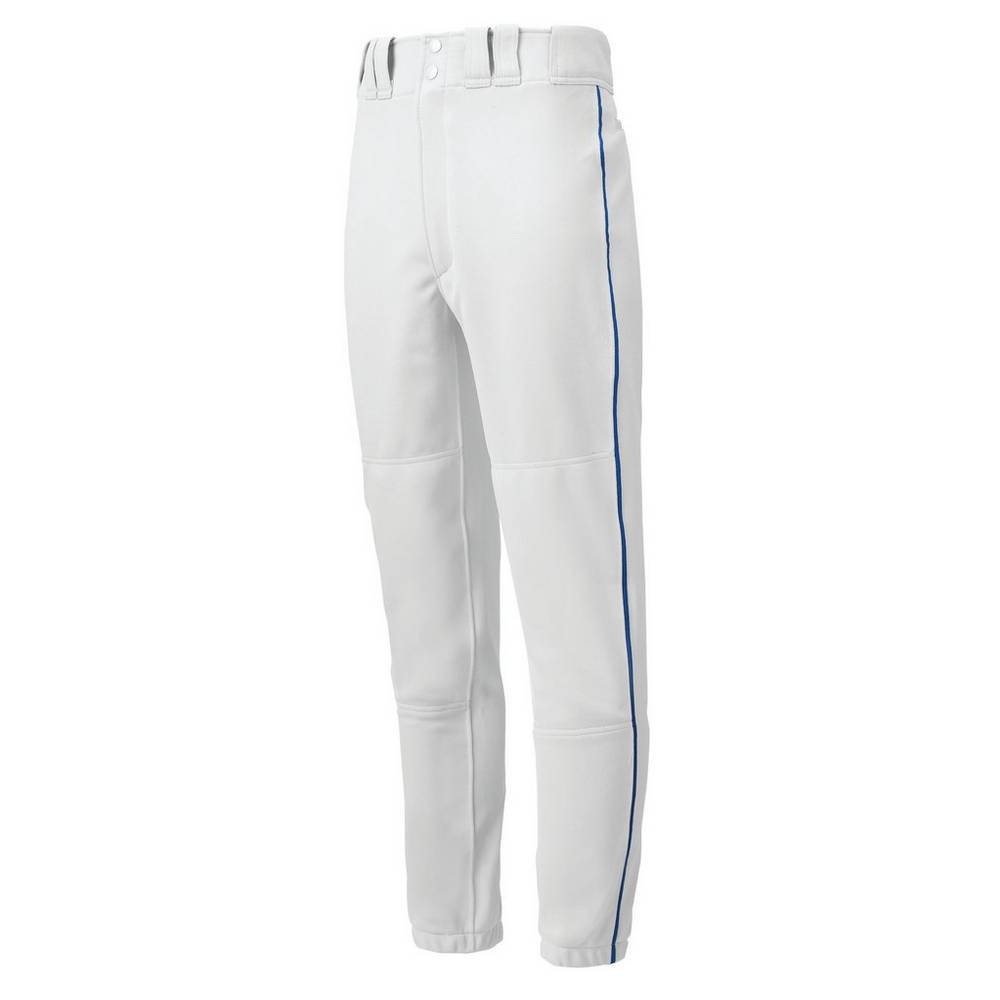 Pantaloni Mizuno Baseball Premier Piped Uomo - Bianche/Blu Reale - 87260-DZGF